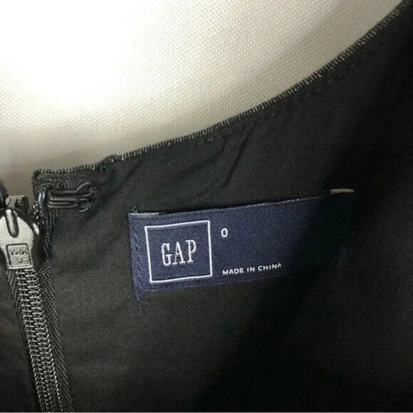 Gap Black Linen Fit & Flare Mini Dress 0 - Picture 4 of 5